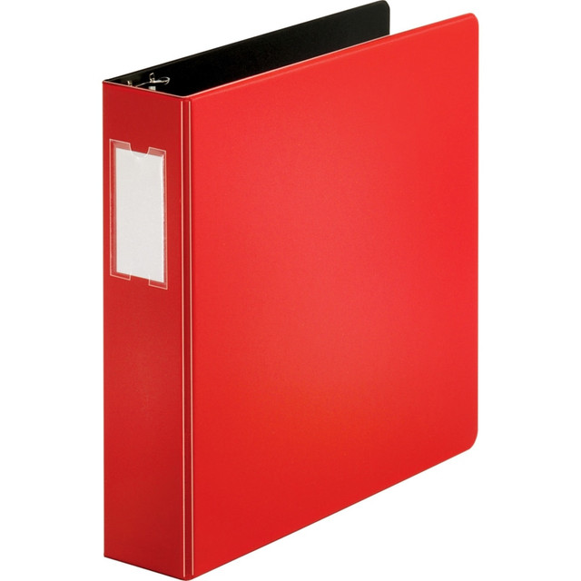 SP RICHARDS 33112 Business Source Slanted D-Ring Binders, 2in Ring, Red