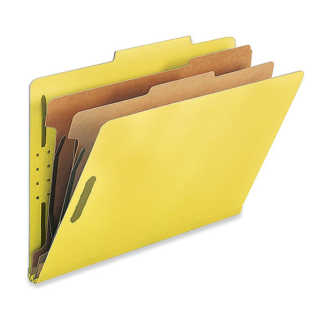 SP RICHARDS Nature Saver SP17227  2-Divider Classification Folders, Legal Size, Yellow, Box Of 10