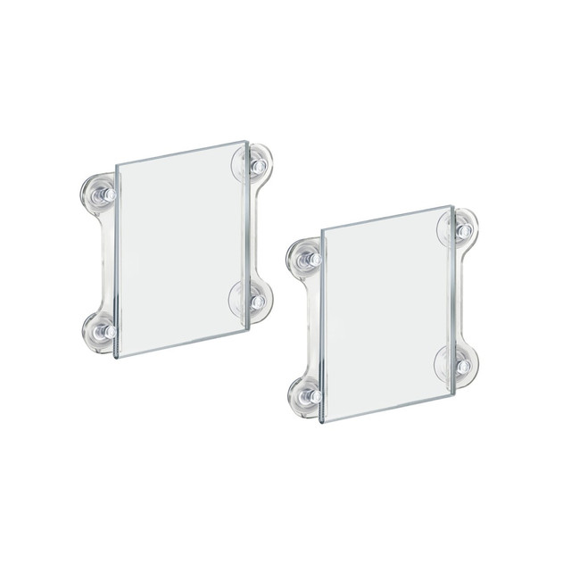 AZAR DISPLAYS 106626  Vertical/Horizontal Sign Frames With Suction Cups, 5 1/2in x 8 1/2in, Clear, Pack Of 2