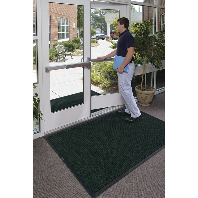 M+A MATTING 200590046  WaterHog Squares Classic Floor Mat, 4ft x 6ft, Evergreen