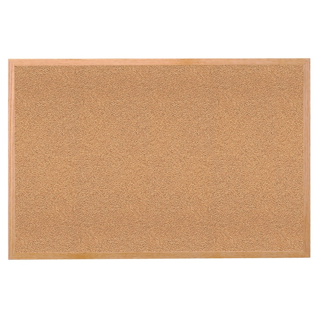 GHENT MANUFACTURING INC. GH-14181 Ghent Cork Bulletin Board, 18in x 24in, Wood Frame With Brown Finish