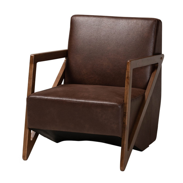 WHOLESALE INTERIORS, INC. Baxton Studio 2721-11709  Christa Accent Chair, Dark Brown/Walnut