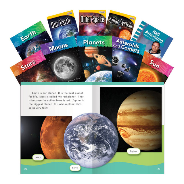 SHELL EDUCATION 16142 Teacher Created Materials Space Exploration Book Set, Grades 1 - 2, Set Of 10 Books