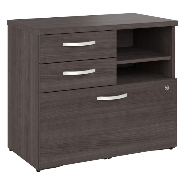 BUSH INDUSTRIES INC. Bush Business Furniture HYF130SGSU-Z  Hybrid 17inD Vertical File Cabinet With Drawers and Shelves, Storm Gray, Delivery