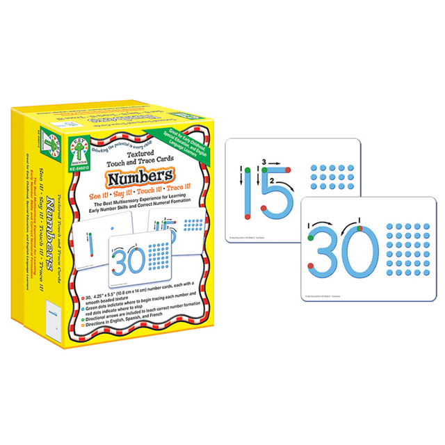 CARSON-DELLOSA PUBLISHING LLC Carson-Dellosa 846013  Manipulatives - Numbers: Texture & Touch Trace Cards