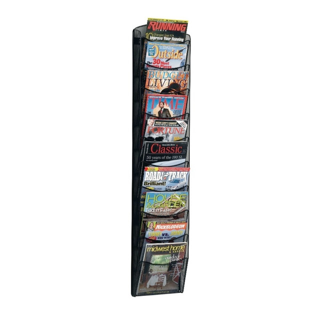 SAFCO PRODUCTS CO Safco 5579BL  10-Pocket Mesh Magazine Rack, Black