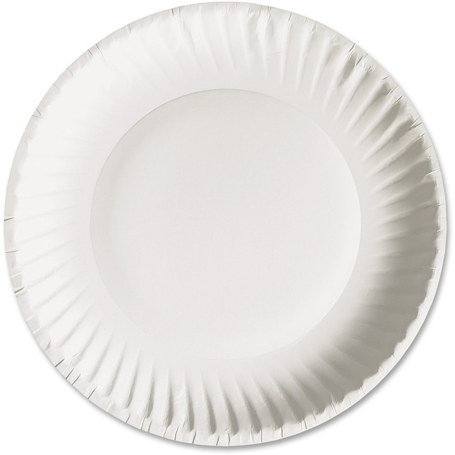 AJM PACKAGING CORPORATION PP6GREWH AJM Green Label Paper Plates, 6in, White, Box Of 1,000 Plates