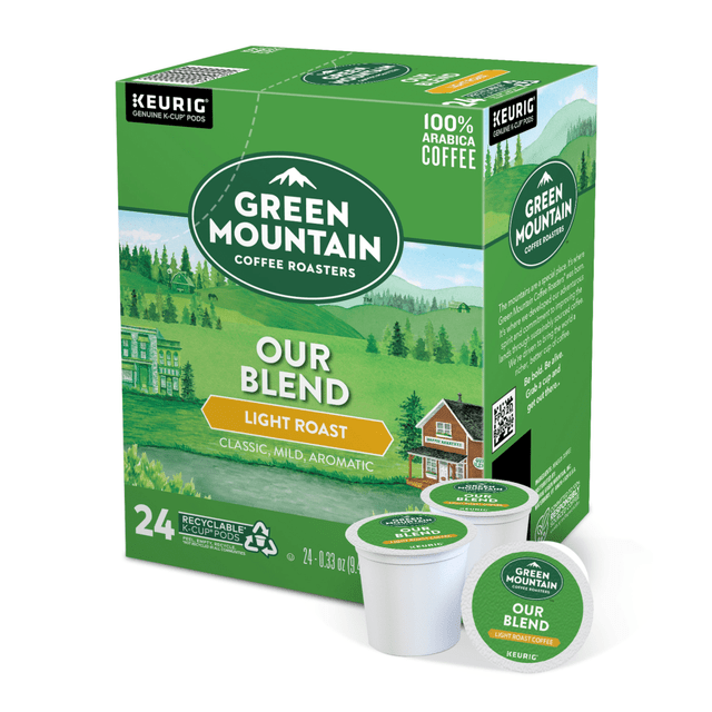 GREEN MOUNTAIN COFFEE ROASTERS, INC. 6570 Green Mountain Coffee Single-Serve Coffee K-Cup Pods, Our Blend, Carton Of 24 GREEN MOUNTAIN COFFEE ROASTERS, INC. 6570 Green Mountain Coffee Single-Serve Coffee K-Cup Pods, Our Blend, Carton Of 24