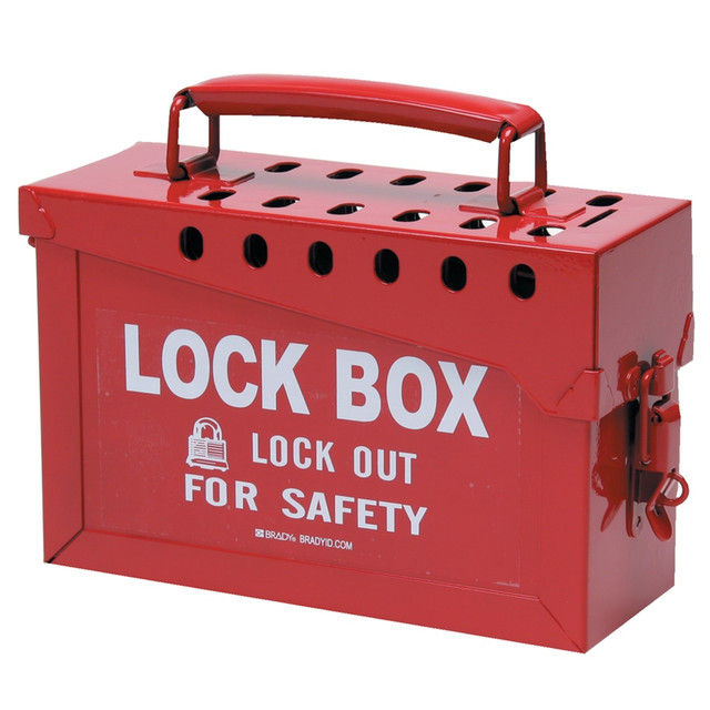 BRADY WORLDWIDE, INC. 262-65699 Lock Box, 6 in H x 9 in L x 3.5 in W, Red