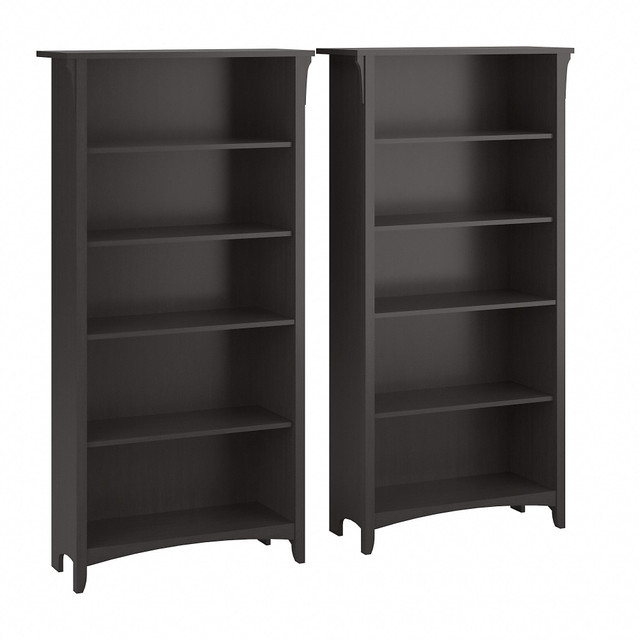 BUSH INDUSTRIES INC. SAL036VB Bush Business Furniture Salinas 63inH 5-Shelf Bookcases, Vintage Black, Set Of 2 Bookcases, Standard Delivery BUSH INDUSTRIES INC. SAL036VB Bush Business Furniture Salinas 63inH 5-Shelf Bookcases, Vintage Black, Set Of 2 Bookcases, Standard Delivery