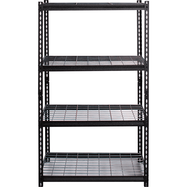 SP RICHARDS Lorell LLR99928  Wire Deck Shelving - 60in Height x 36in Width x 18in Depth - Recycled - Black - Steel - 1Each