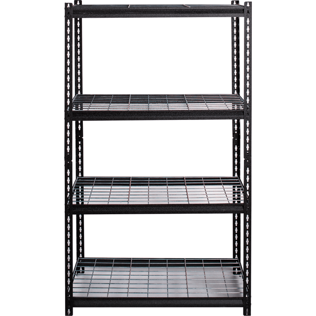 SP RICHARDS LLR99928 Lorell Wire Deck Shelving - 60in Height x 36in Width x 18in Depth - Recycled - Black - Steel - 1Each