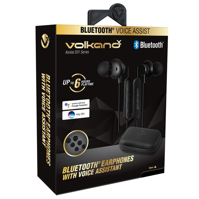 SMD TECHNOLOGIES LLC VK-1103-E01-BK Volkano X Asista Series Wireless Earbuds, Black, VK-1103-E01-BK