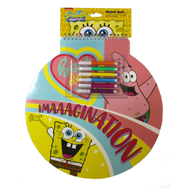 INKOLOGY INC 159-1 Inkology Jumbo Sketchbooks, 13in, 25 Pages (50 Sheets), SpongeBob Squarepants, Pack Of 6 Sketchbooks