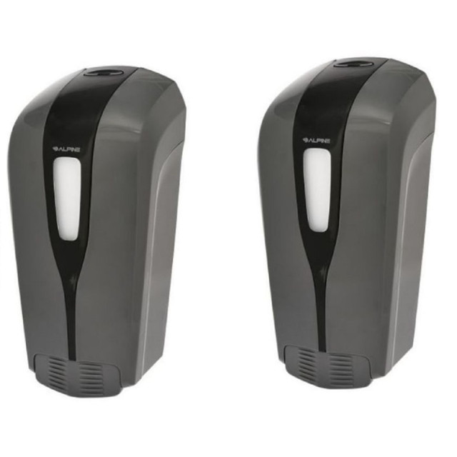 ADIR CORP. ALP427-F-GRY-2PK Alpine Aspen Commercial Refillable Manual Foam Soap Dispensers, 8-3/4inH x 4-1/4inW x 3-1/4inD, Gray, Pack Of 2 Dispensers