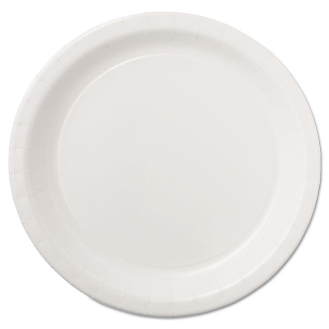 HOFFMASTER PL7095 Coated Paper Dinnerware, Plate, 9" dia, White, 50/Pack, 10 Packs/Carton