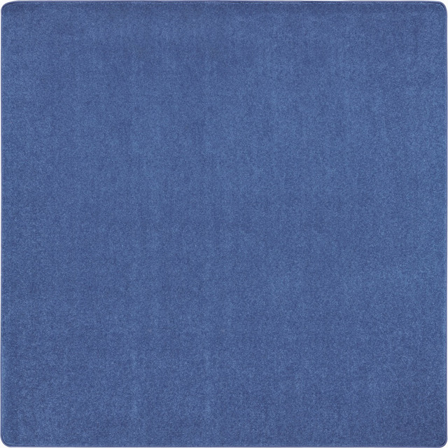 JOY CARPETS & CO. 623P-01 Joy Carpets Kid Essentials Solid Color Square Area Rug, Just Kidding, 6ft x 6ft, Cobalt Blue