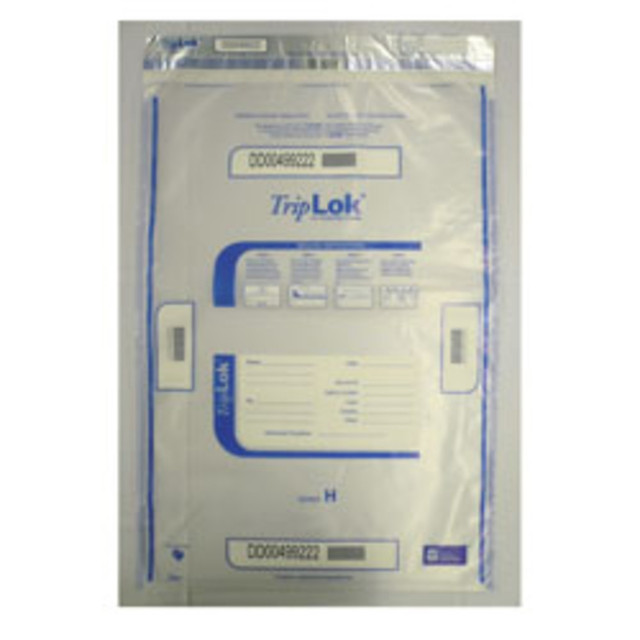 CONTROL, INC. 73619-28C TripLOK Tamper Evident Security Bags, 20in x 28in, Clear, Carton Of 100