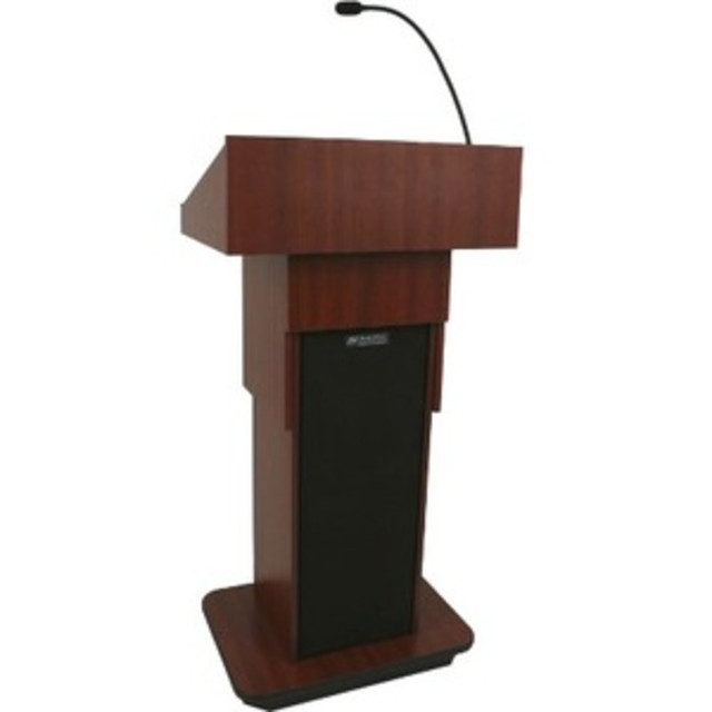 AMPLIVOX SOUND SYSTEMS LLC AmpliVox W505A-CH  W505A - Executive Adjustable Column Non-sound Lectern - Sculpted Base - 22in Table Top Width x 17in Table Top Depth - 44in Height - Assembly Required - Melamine Laminate, Cherry - Wood