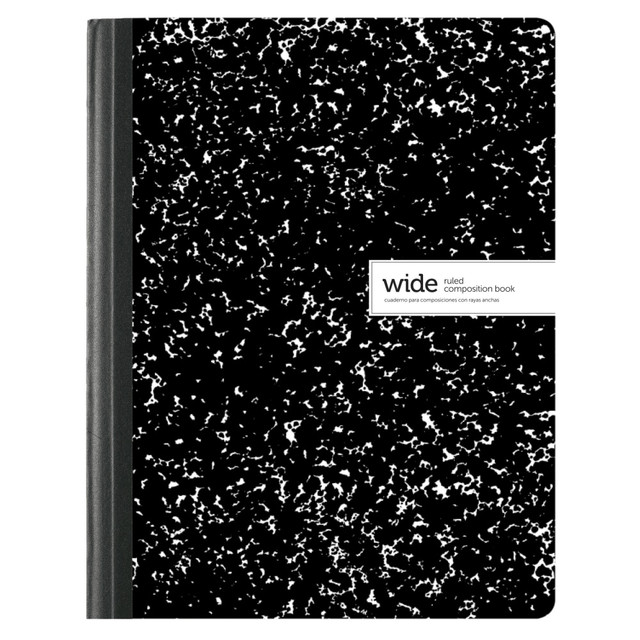 Great for a variety of subjects - this sturdy, high-quality school composition notebook is ruled for neater note-taking.  Conveniently take notes on 16 lb sheets.  Sewn and taped binding for extra-durability.
