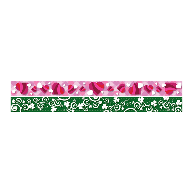 Make the classroom more fun with cool, creative 2-sided border strips. The colorful theme sets the tone for your classroom.  Frame your bulletin boards to help draw attention to upcoming events, due dates and assignments. Can also be used around a door frame, cubicle or childs bedroom.  Double-sided with fun designs on each side.  Includes twelve 3in x 35in strips for a total of 35ft of borders.  A great classroom decorating choice for most ages. Appropriate for students groups from pre-K to college.