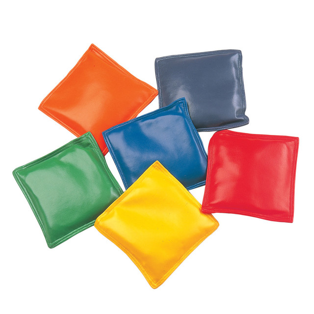 Our Champion Sports Bean Bags are ideal for throwing, catching, and learning. Perfect for tossing games and for developing motor skills, these soft vinyl bags are rugged and hand conforming.  These double-reinforced vinyl shells with soft corners are filled with non-toxic plastic pellets.  Size: 4in.