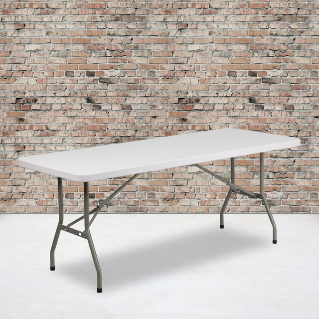 FLASH FURNITURE DADYCZ183BGW Elon Plastic Folding Table, 29inH x 30inW x 72inD, Granite White FLASH FURNITURE DADYCZ183BGW Elon Plastic Folding Table, 29inH x 30inW x 72inD, Granite White