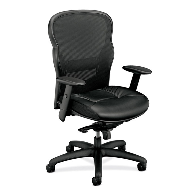 HNI CORPORATION BSXVL701ST11 basyx by HON VL701 Ergonomic Bonded Leather/Mesh High-Back Chair, Black