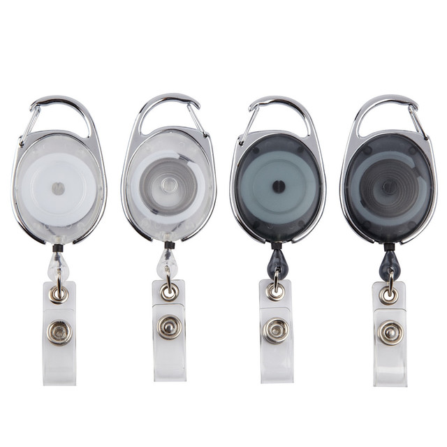 OFFICE DEPOT XS005002A  Brand Carabiner-Style ID Card Reels, Assorted Colors, Pack Of 4