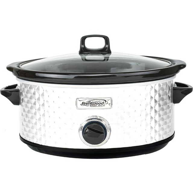 BRENTWOOD APPLIANCES, INC. SC-157W Brentwood Select SC-157W 7 Quart Slow Cooker, White - 270 W1.75 gal - White, Black