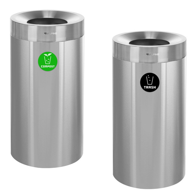ADIR CORP. ALP475-27-CO-T Alpine Industries Stainless Steel Compost Bin And Trash Can, 27 Gallons, Silver ADIR CORP. ALP475-27-CO-T Alpine Industries Stainless Steel Compost Bin And Trash Can, 27 Gallons, Silver