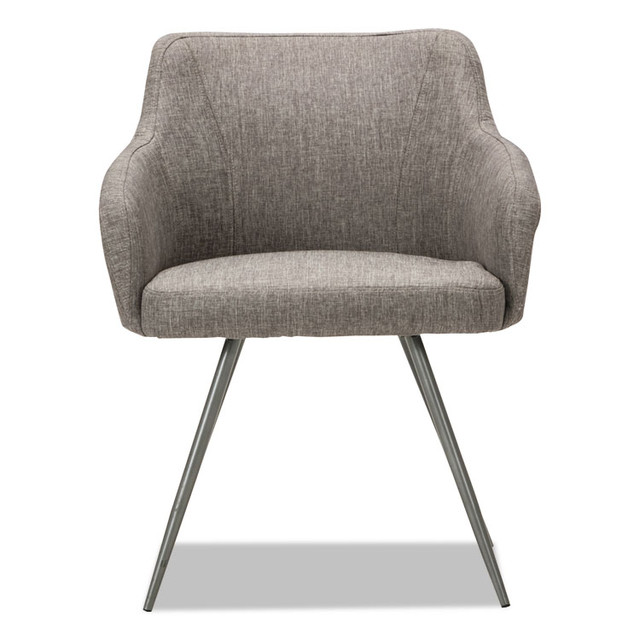 ALERA CS4351 Alera Captain Series Guest Chair, 23.8" x 24.6" x 30.1", Gray Tweed Seat, Gray Tweed Back, Chrome Base
