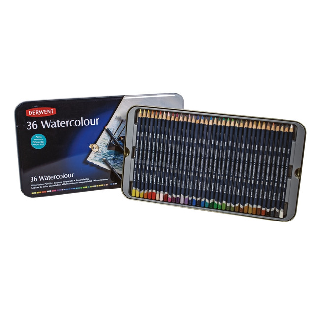 ACCO BRANDS USA, LLC 32885 Derwent Watercolor Pencil Set With Tin, Assorted Colors, Set Of 36 Pencils ACCO BRANDS USA, LLC 32885 Derwent Watercolor Pencil Set With Tin, Assorted Colors, Set Of 36 Pencils