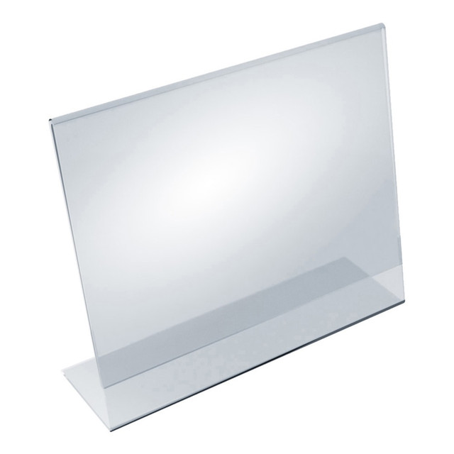 AZAR DISPLAYS 112711  Acrylic Horizontal L-Shaped Sign Holders, 11inH x 14inW x 3inD, Clear, Pack Of 10 Holders