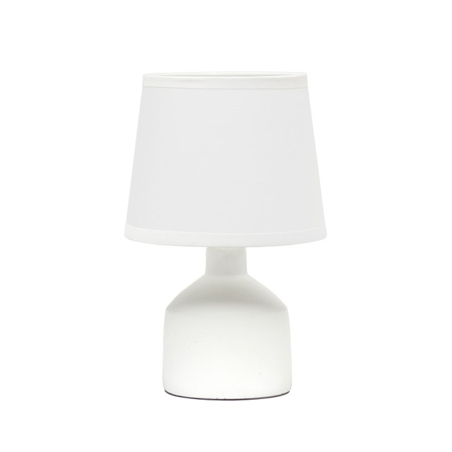 ALL THE RAGES INC Simple Designs LT2080-OFF  Mini Bocksbeutal Concrete Table Lamp, 9-7/16in, White Shade/Off White Base