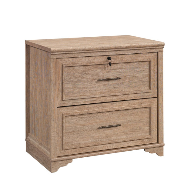 SAUDER WOODWORKING CO. 431438 Sauder Rollingwood 31-1/2inW x 20inD Lateral 2-Drawer Locking File Cabinet, Brushed Oak