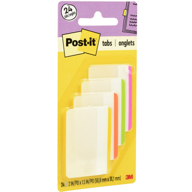 3M CO 686F-1BB Post-it Notes Durable Filing Tabs, 2in, Assorted Colors, 6 Flags Per Pad, Pack Of 4 Pads