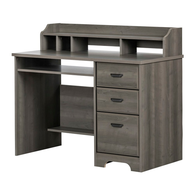 SOUTH SHORE IND LTD 12108 South Shore Versa 45inW Computer Desk With Hutch, Gray Maple