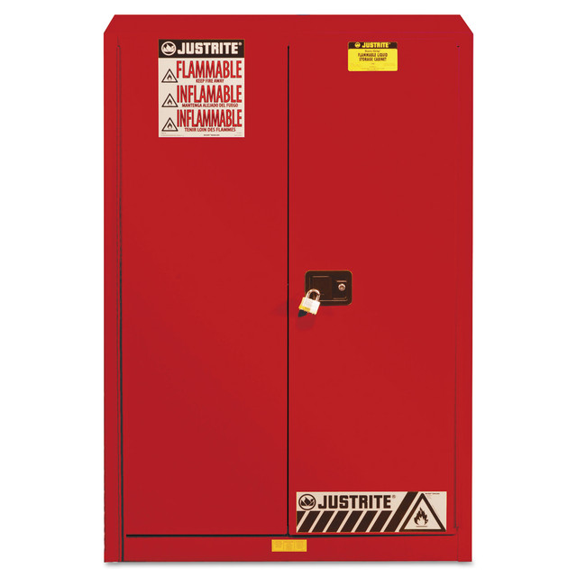 R3 SAFETY LLC 894511 Safety Cabinets for Combustibles, Manual-Closing Cabinet, 60 Gallon, Red