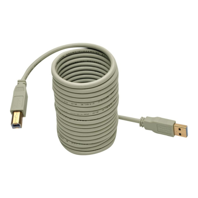 TRIPP LITE U022-010-BE Eaton Tripp Lite Series USB 2.0 A to B Cable (M/M), Beige, 10 ft. (3.05 m) - USB cable - USB (M) to USB Type B (M) - USB 2.0 - 10 ft - molded - beige