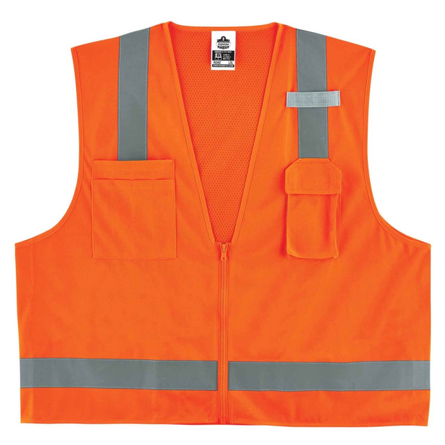 ERGODYNE CORPORATION 24019 Ergodyne GloWear Safety Vest, Economy Surveyors 8249Z, Type R Class 2, 4X/5X, Orange