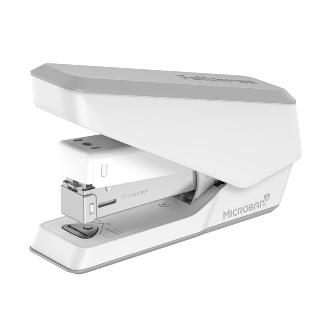 FELLOWES INC. 5011501 Fellowes LX840 Half Strip EasyPress Desktop Stapler with Anti-microbial Technology, 25-sheet Capacity, White