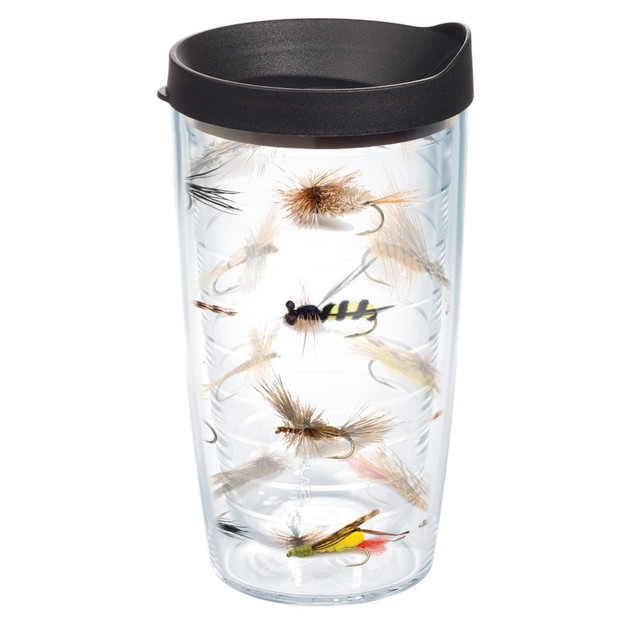 TERVIS TUMBLER COMPANY 1090170 Tervis Fish Flies Tumbler With Lid, 16 Oz, Clear