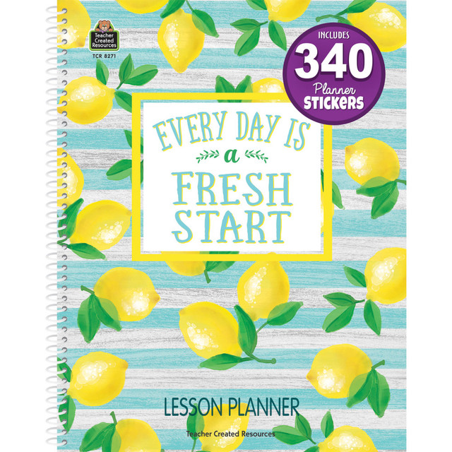 ARTHUR SCHUMAN INC. TCR8271 Teacher Created Resources 40-Week Lesson Planner, 8-1/2in x 11in, Lemon Zest