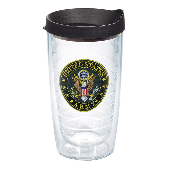 TERVIS TUMBLER COMPANY 01062038 Tervis Military Tumbler With Lid, US Army, 16 Oz, Clear