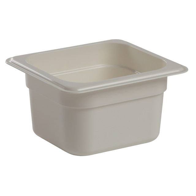 CAMBRO MFG. CO. 64CW148 Cambro Camwear GN 1/6 Size 4in Food Pans, 4inH x 6-3/8inW x 7inD, White, Set Of 6 Pans