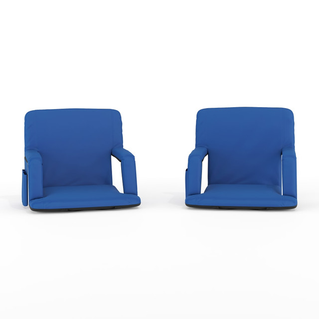 FLASH FURNITURE FVFA090BL2  Stadium Chairs, Blue, Pack Of 2 Chairs