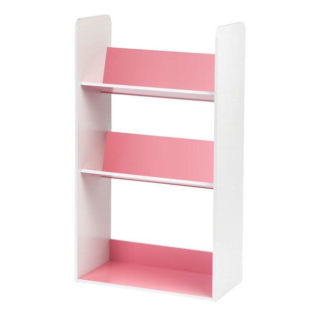 IRIS USA, INC. 596100 IRIS 2-Tier Storage Shelf With Footboard, Pink/White