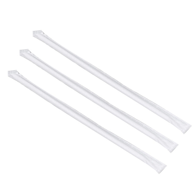 GOLDMAX INDUSTRIES INC. 51021WW Individually Wrapped Paper Straws, 8in, White, Case Of 600 Straws