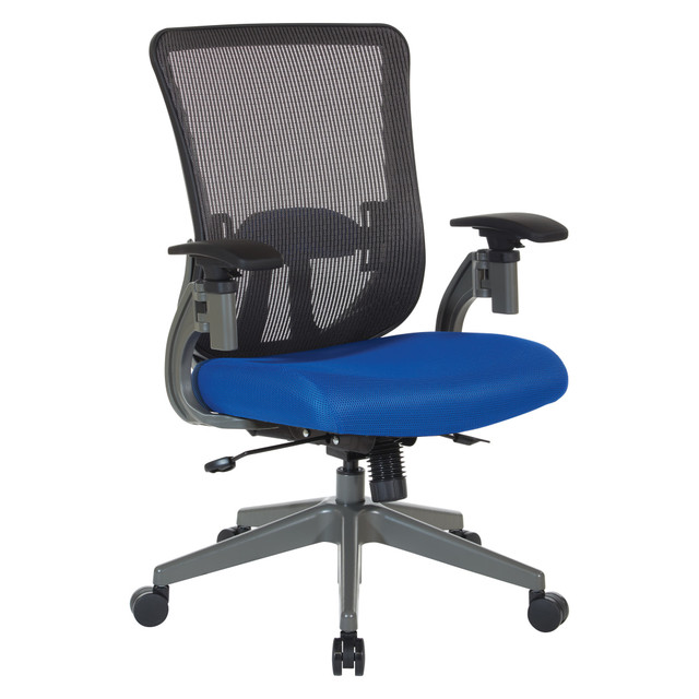 OFFICE STAR PRODUCTS 889-7TG1N4421G Office Star Space Seating 889 Series Ergonomic Mesh High-Back Chair, Gray/Blue